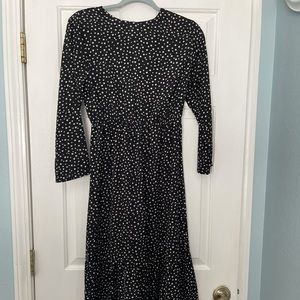 Modest midi black dress